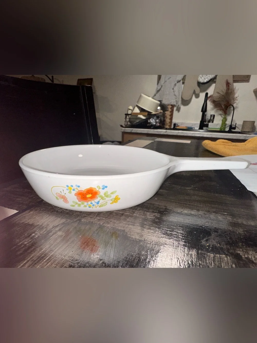 3 different White Casserole Dish with Blue Floral Pattern - no cracks or chips